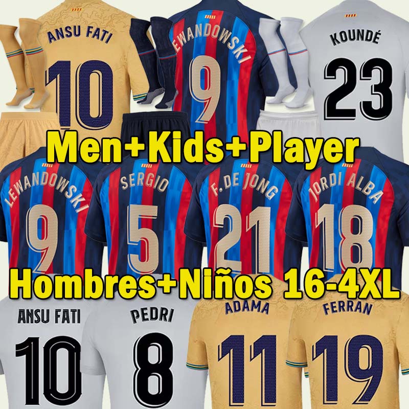 22 23 LEWANDOWSKI soccer jersey 2022 2023 PEDRI ANSU FATI RAPHINHA FERRAN CHRISTENSEN R. ARAUJO BRAITHWAITE barcelonas Football Shirts Men player Kids Kits Uniforms, 22-23 away ucl-patch
22 23 LEWANDOWSKI soccer jersey 2022 2023 PEDRI ANSU FATI RAPHINHA FERRAN CHRISTENSEN R. ARAUJO BRAITHWAITE barcelonas Football Shirts Men player Kids Kits Uniforms, 22-23 away ucl-patch