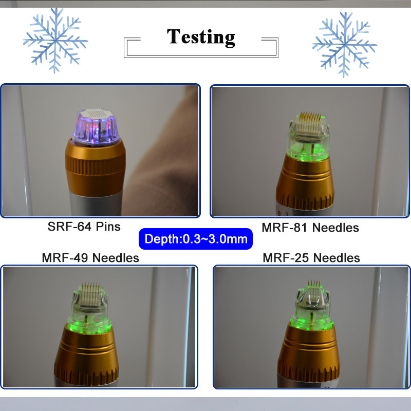 Microneedles Tips Fractional Rf Microneedle For Facial Skin Lifting Machine Golden Plated Needles 25 49 81 64 Pins Tip