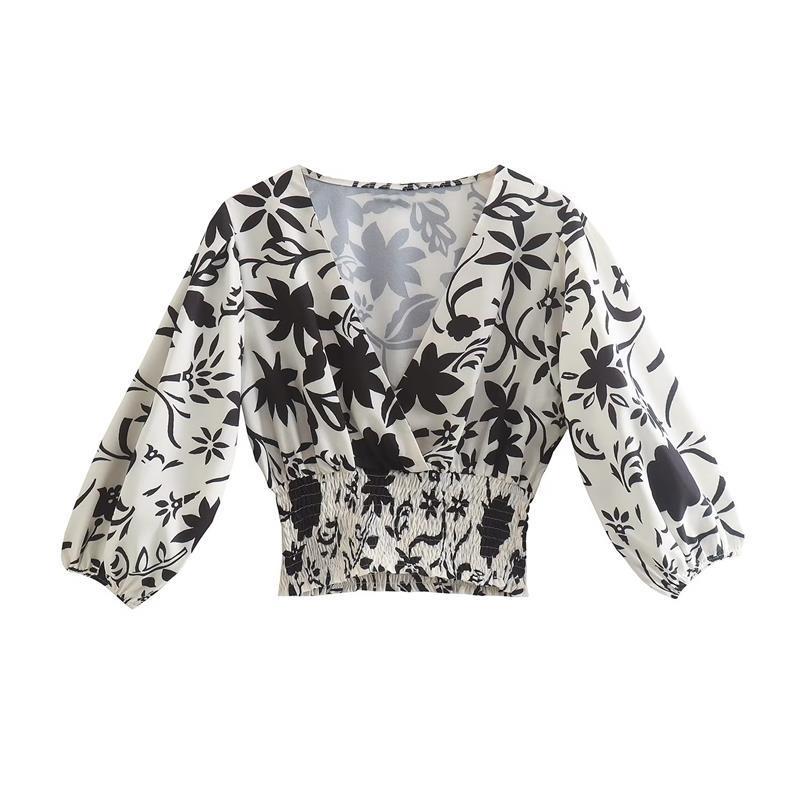 Womens Two Piece Pants Suits 2 Set Elegant Chic Women Printed Slim Fit VNeck High Waist Casual Vacation Youth 220906