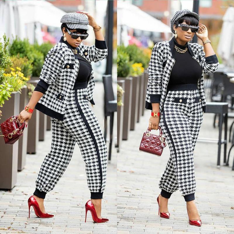 Women' Two Piece Pants 2022 Autumn And Winter Ladies Streetwear Casual Suit Houndstooth Button Coat Trousers Set Women Clothing, Black
Women' Two Piece Pants 2022 Autumn And Winter Ladies Streetwear Casual Suit Houndstooth Button Coat Trousers Set Women Clothing, Black