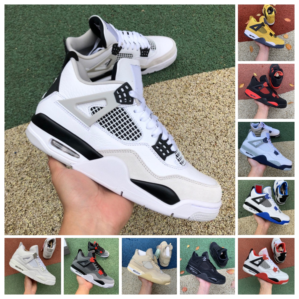 Designer University Blue 4 4s Basketball Shoes Jumpman Mens Women Infrared Military Black Cat Cement Sail White Oreo Lightning Bred Red Thunder Trainers Sneakers, Bubble package bag
Designer University Blue 4 4s Basketball Shoes Jumpman Mens Women Infrared Military Black Cat Cement Sail White Oreo Lightning Bred Red Thunder Trainers Sneakers, Bubble package bag