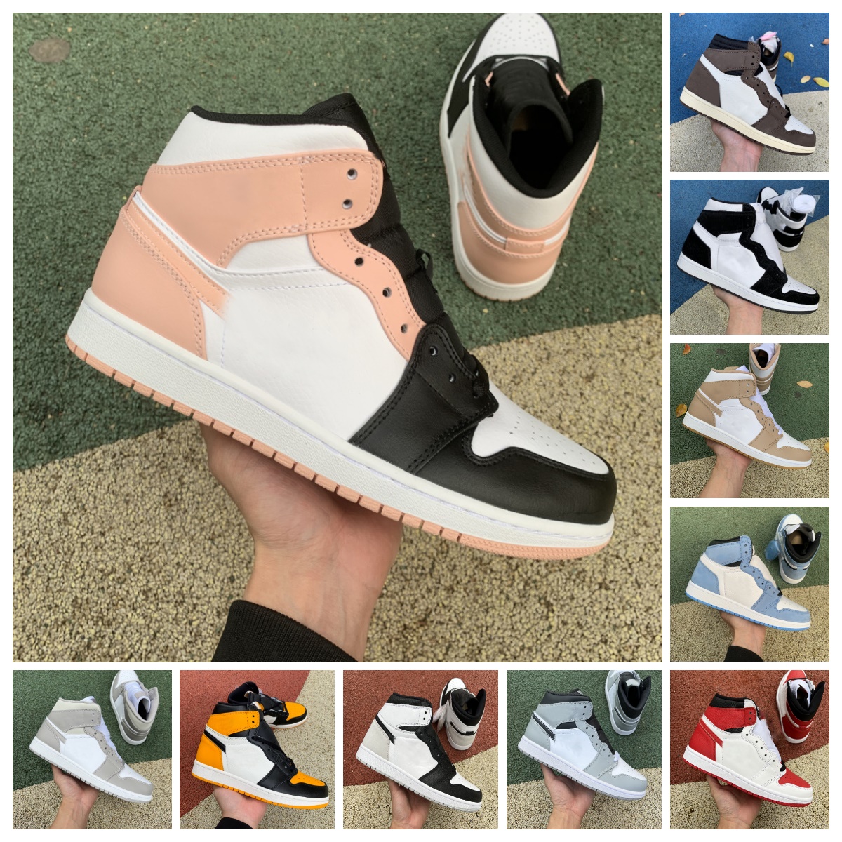 Jumpman 1 1s High Basketball ShOes Mens Women University Blue Hyper Royal Tan Gum Dark Mocha Twist Patent Bred Bleached Coral Arctic Orange Black Yellow Toe Sneakers, Bubble package bag
Jumpman 1 1s High Basketball ShOes Mens Women University Blue Hyper Royal Tan Gum Dark Mocha Twist Patent Bred Bleached Coral Arctic Orange Black Yellow Toe Sneakers, Bubble package bag