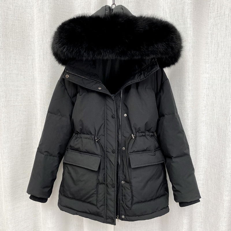 Women's Down Parkas Cotton Padded Fur Parka Big Fur Collar Down Winter Jacket Women Thick Warm Parkas Female Outerwear 220906