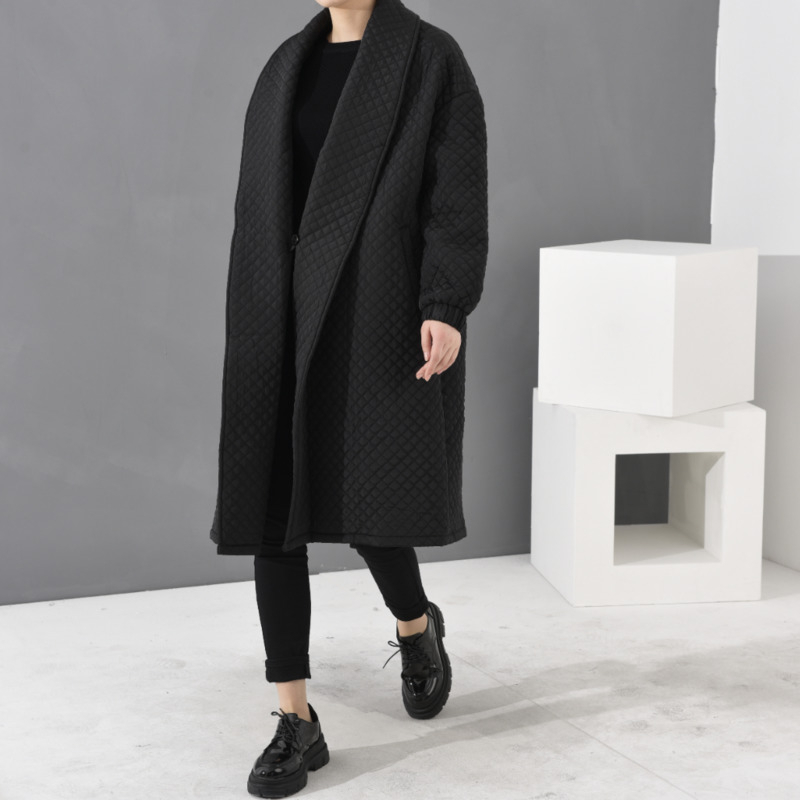 Women's Trench Coats LANMREM European Highest Quality Jacket Winter Women Oversized Loose Black Windbreaker Long Trench Coat In Stock WTH12 22090
