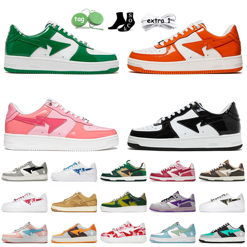 Fashion Designer Bapesta Running Shoes for men women Bapestas Sk8 Sta Baped Patent Leather Black Green Orange Color Camo Combo Pink Pastel Pack Sax Sneakers Trainers, C61 blue 36-45
Fashion Designer Bapesta Running Shoes for men women Bapestas Sk8 Sta Baped Patent Leather Black Green Orange Color Camo Combo Pink Pastel Pack Sax Sneakers Trainers, C61 blue 36-45