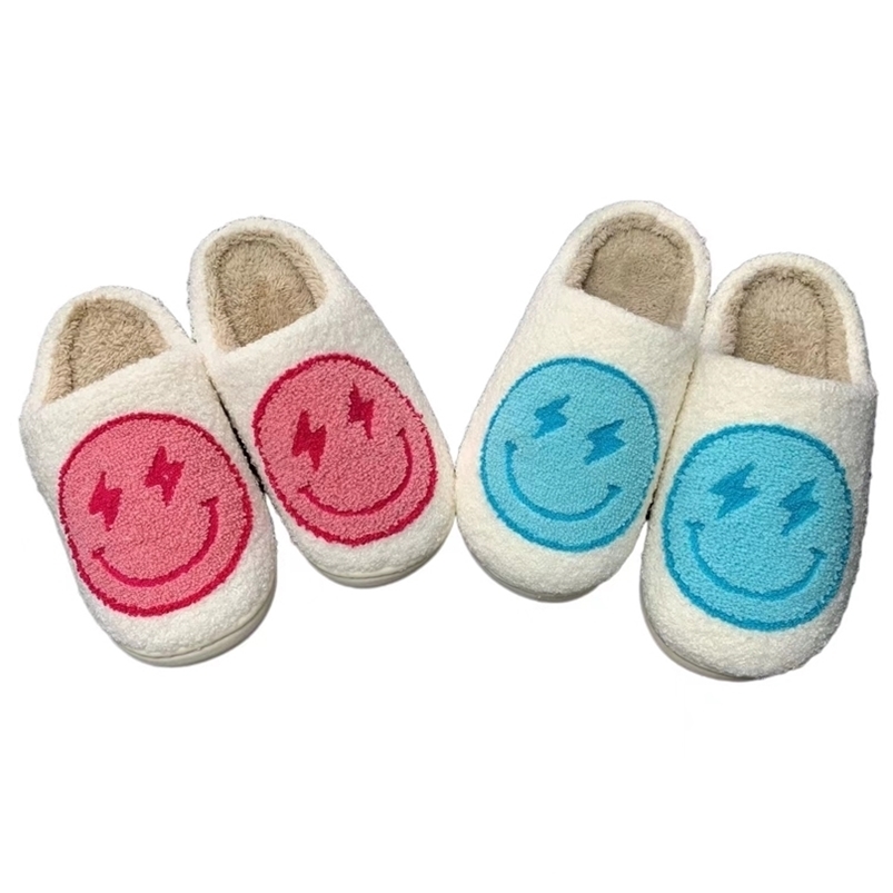 Slippers Smiley Face Lightning Blue Pink Cute Warm Indoor Winter Shoe For Woman And Man 220906, Pink lightning
Slippers Smiley Face Lightning Blue Pink Cute Warm Indoor Winter Shoe For Woman And Man 220906, Pink lightning
