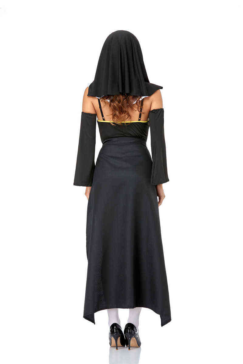 Stage Wear Sexy Nun Come Cosplay Uniform For Adult Women Halloween Church Missionary Sister Party Fancy Dress T220905