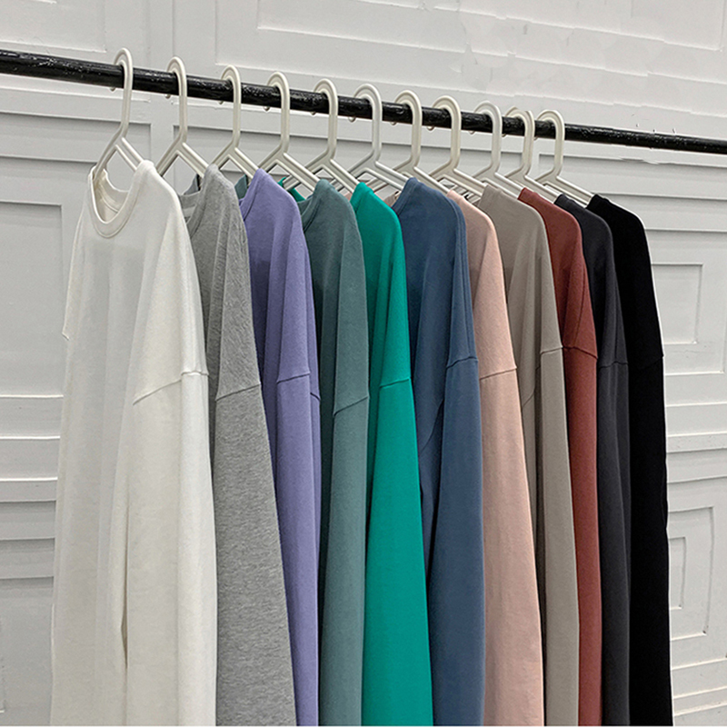 Men's T-Shirts Loose Sweatshirts Men Solid T Shirt Neutral Streetwear Fashion Women Korean Clothes Cotton Pullover Long Sleeve T-shirts Man 22090