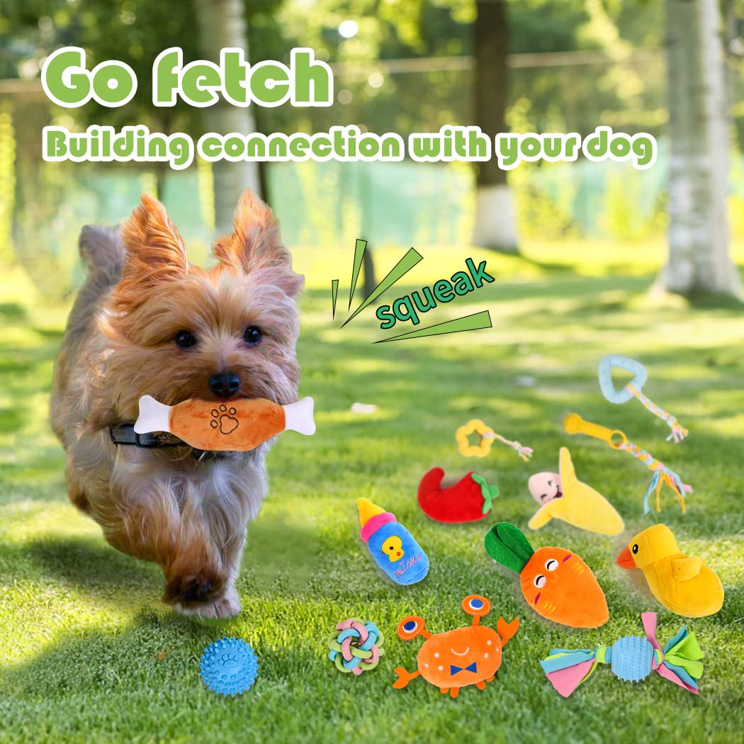 Dog Toys Chews Squeaky For Puppy Small Medium Dogs 18 Units Stuffed With Rubber In Bk Plush Toy Safe Fetch Chew Pack Chewi Ediblesbag