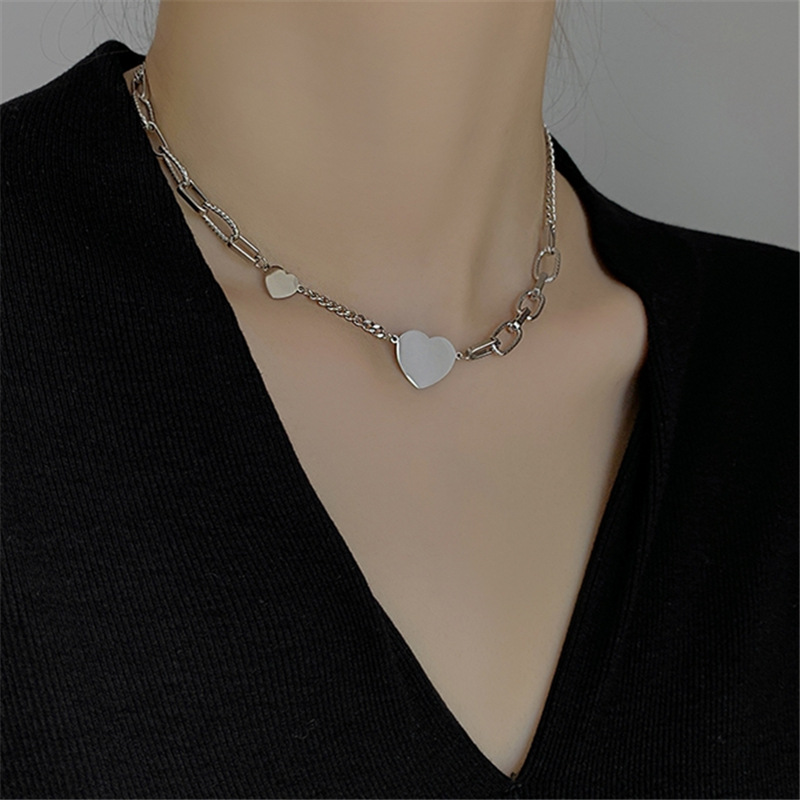 Stainless Steel Pendant Necklaces Splice Chain Small Design Sense