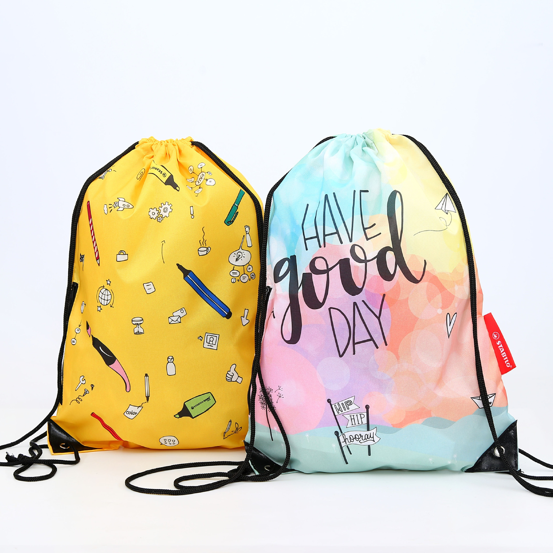 Blank Drawstring Backpack Cinch Bags Kids Nylon Draw String Bags Pack for DIY Sublimation Blanks