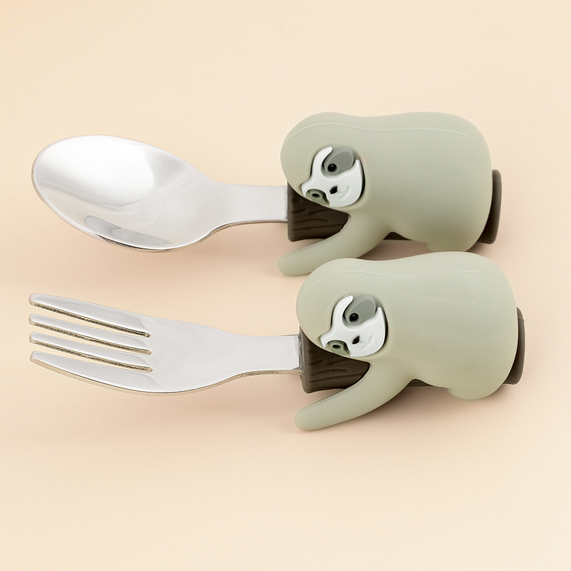 Cups Dishes Utensils Lofca Baby Silicone Spoons Panda Fork Sloth Feeding Food Learn To Eat Children s Tableware BPA Free L220906