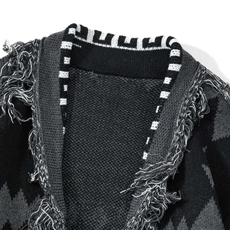 Men's Sweaters Japanese Cardigan Men Sweater Woman Loose Casual Hip Hop Streetwear Vintage Retro Harajuku Ripped Knitted Men Cardigans Coat 22090