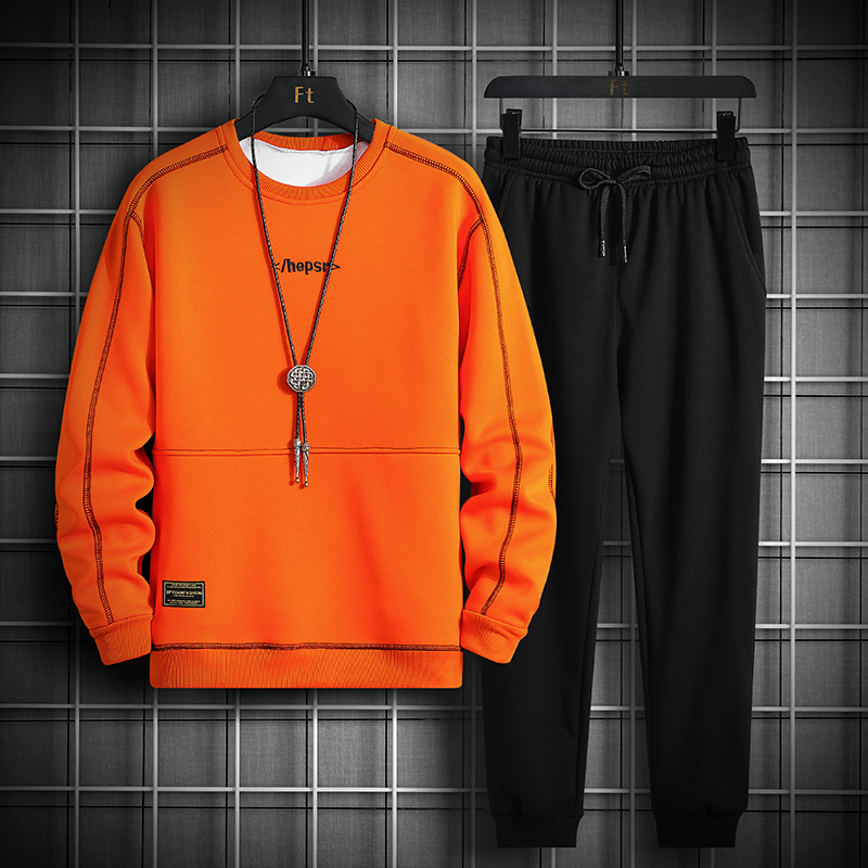 Mens Tracksuits Fashion Mens Two Peice Set Long Sleeve Sweatshirts Sweatpants Outfit Sets Autumn Men Streetwear Casual Jogger Sports Suit 220906