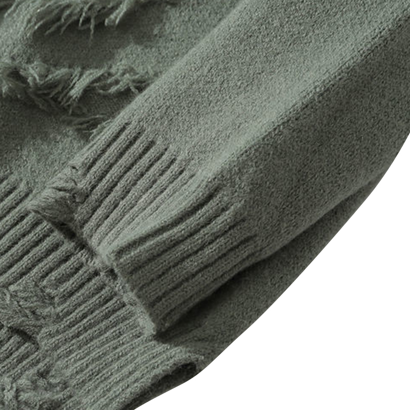 Men's Sweaters Vintage Sweater Hip Hop Harajuku Men Clothing Streetwear Pullovers Oversized Sweater Ripped Pure Color Hole Wool Knitwear Tops 220