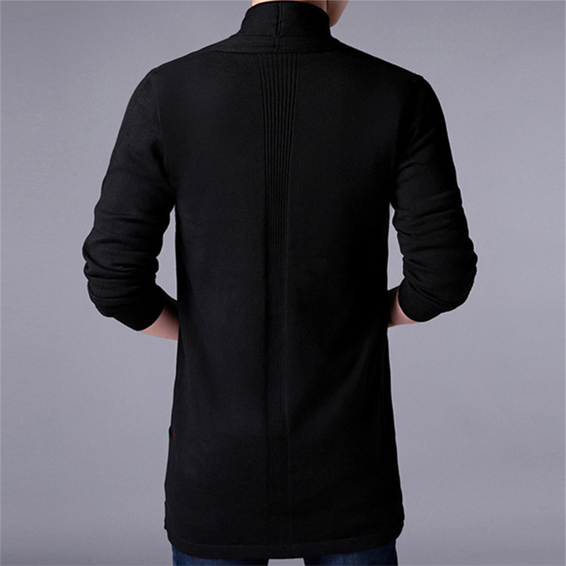 Men's Sweaters Sweater Coats Men Fashion Autumn Men's Slim Long Solid Color Knitted Jacket Fashion Men's Casual Sweater Cardigan Coats 