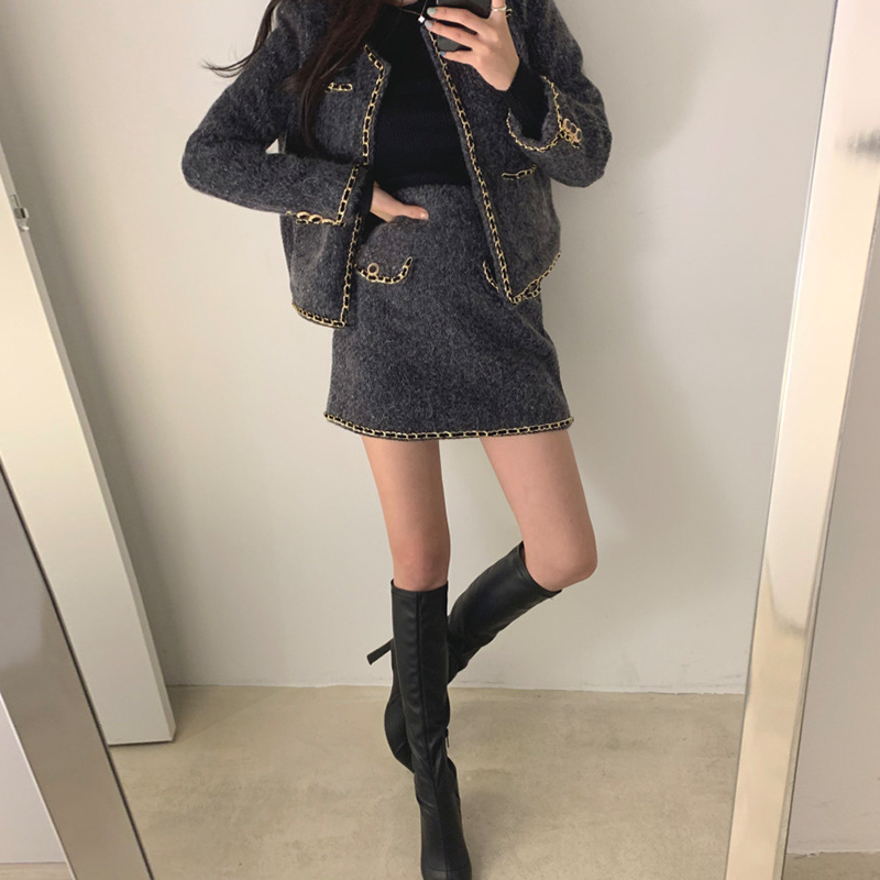 Two Piece Dress Womens Suit Autumn 2 Piece Set Women Vintage Loose Jacket Coat High Waist A Line Mini Skirts Korean Style Two Piece Set 220906