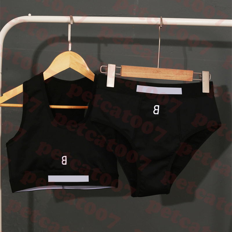 Letter Embroidered Swimsuit Tracksuit Bikini Womens Sports Tank Top Briefs Fashion Ladies Swimwear Two Colors