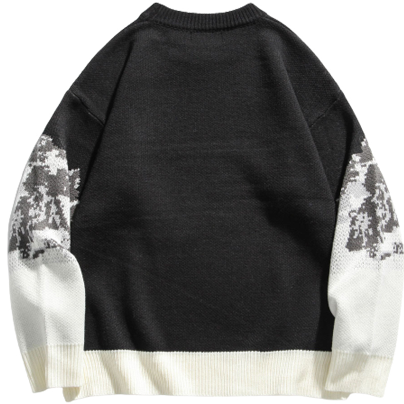 Men's Sweaters Snow Mountain Knitted Sweater Men Streetwear Hip Hop Harajuku Pullover Knitwear Tops Winter Fashion Jumper Vintage Sweaters 220906