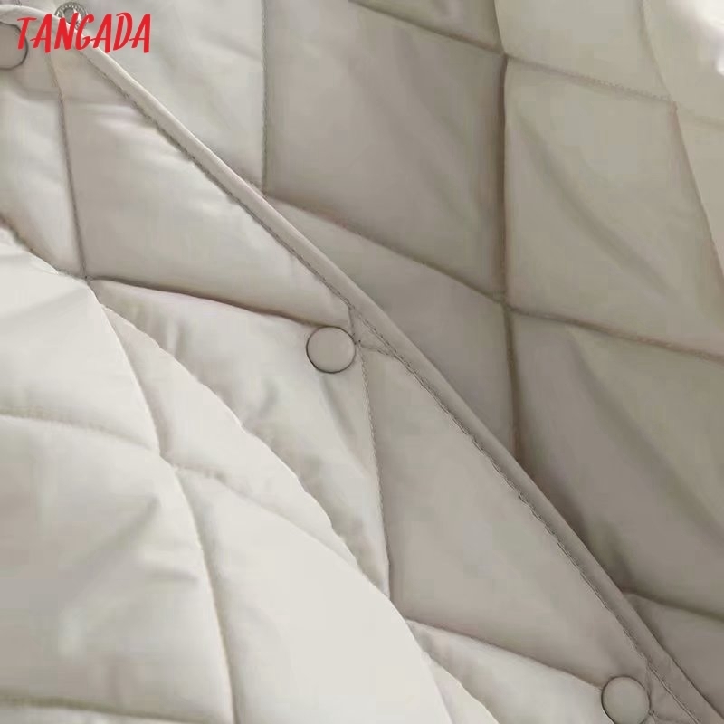 Women's Down Parkas Tangada Women Beige Oversize Long Hood Parkas Autumn Winter Long Sleeve Buttons Pockets Female Warm Coat 6W02 220906