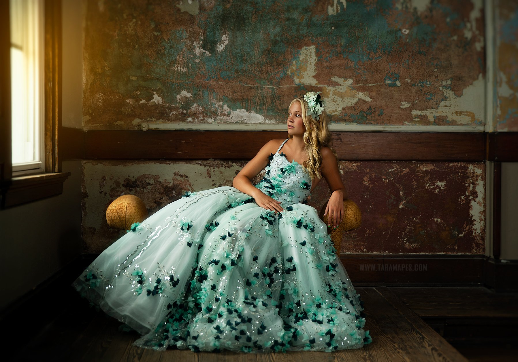 Princess Beading Flower Girl Dresses Floral Beaded Green Sequined Pageant Gowns For Photoshoot Tulle Boho First Communion Dress