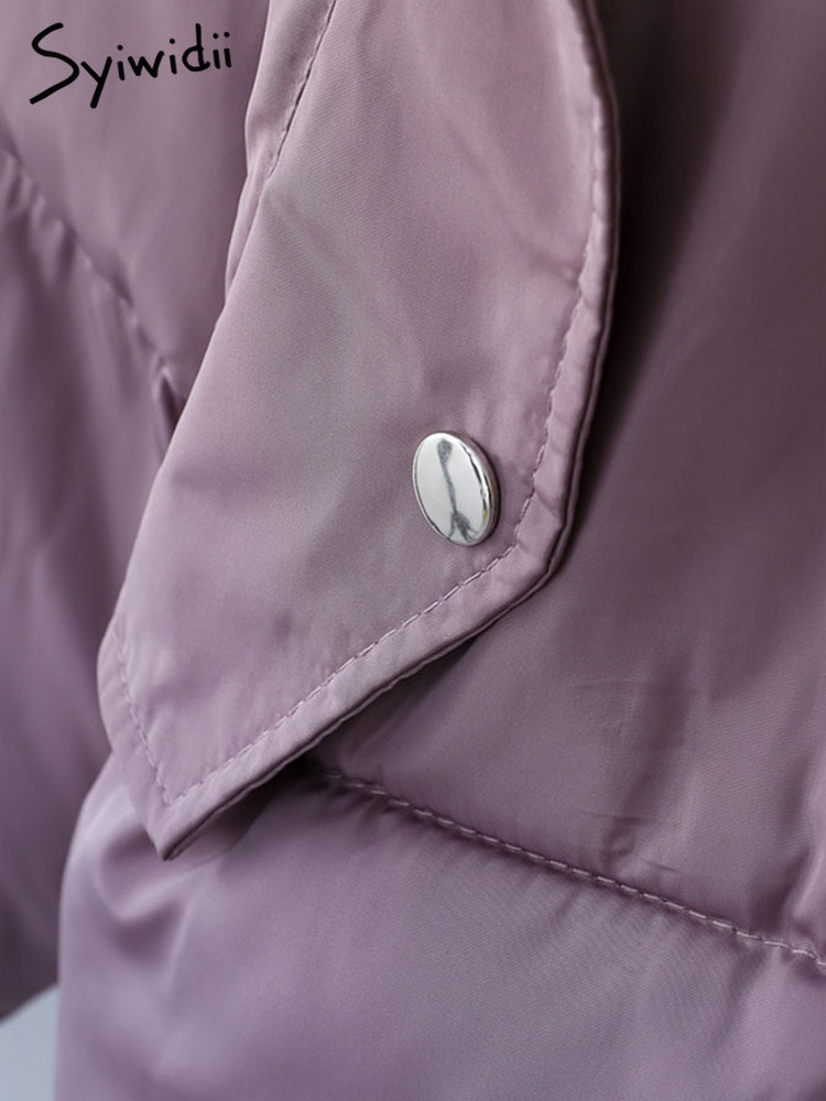 Women's Down Parkas Syiwidii Winter Coat Women Jacket Parkas Thick Autumn Black Oversized Purple Puffer Bubble Hooded Harajuku Clothes Loose 2209