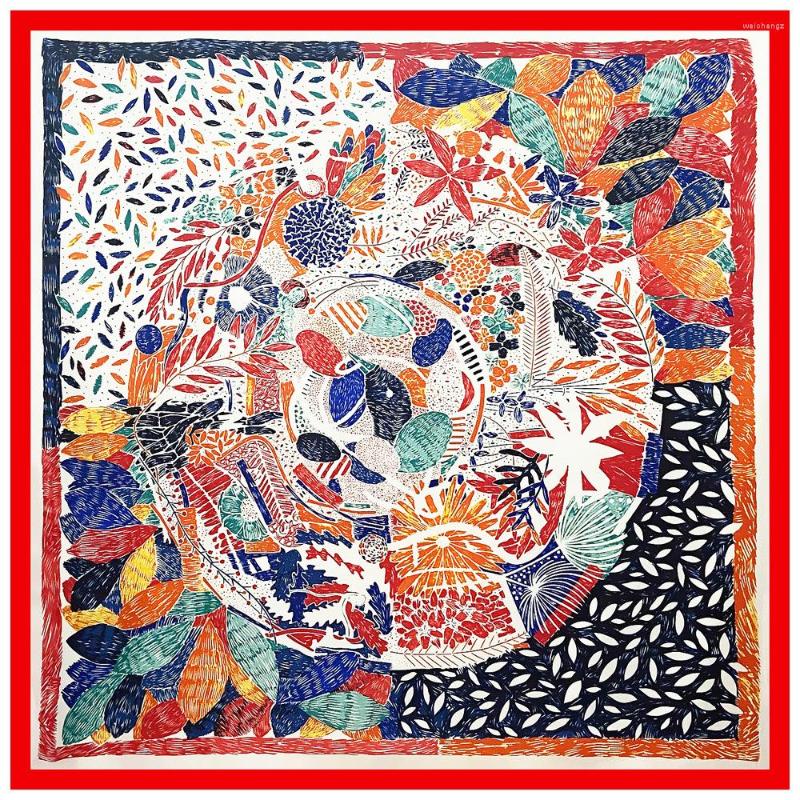 Scarves 130cm 100% Twill Silk Scarf Women Winter Square Brand Design Leaves Luxury Foulard Hijab Shawl Warp For Ladies
Scarves 130cm 100% Twill Silk Scarf Women Winter Square Brand Design Leaves Luxury Foulard Hijab Shawl Warp For Ladies