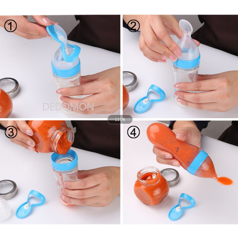 Cups Dishes Utensils Squeezing Feeding Bottle Silicone born Baby Training Rice Spoon Infant Cereal Food Supplement Feeder Safe Tableware Tools 220906