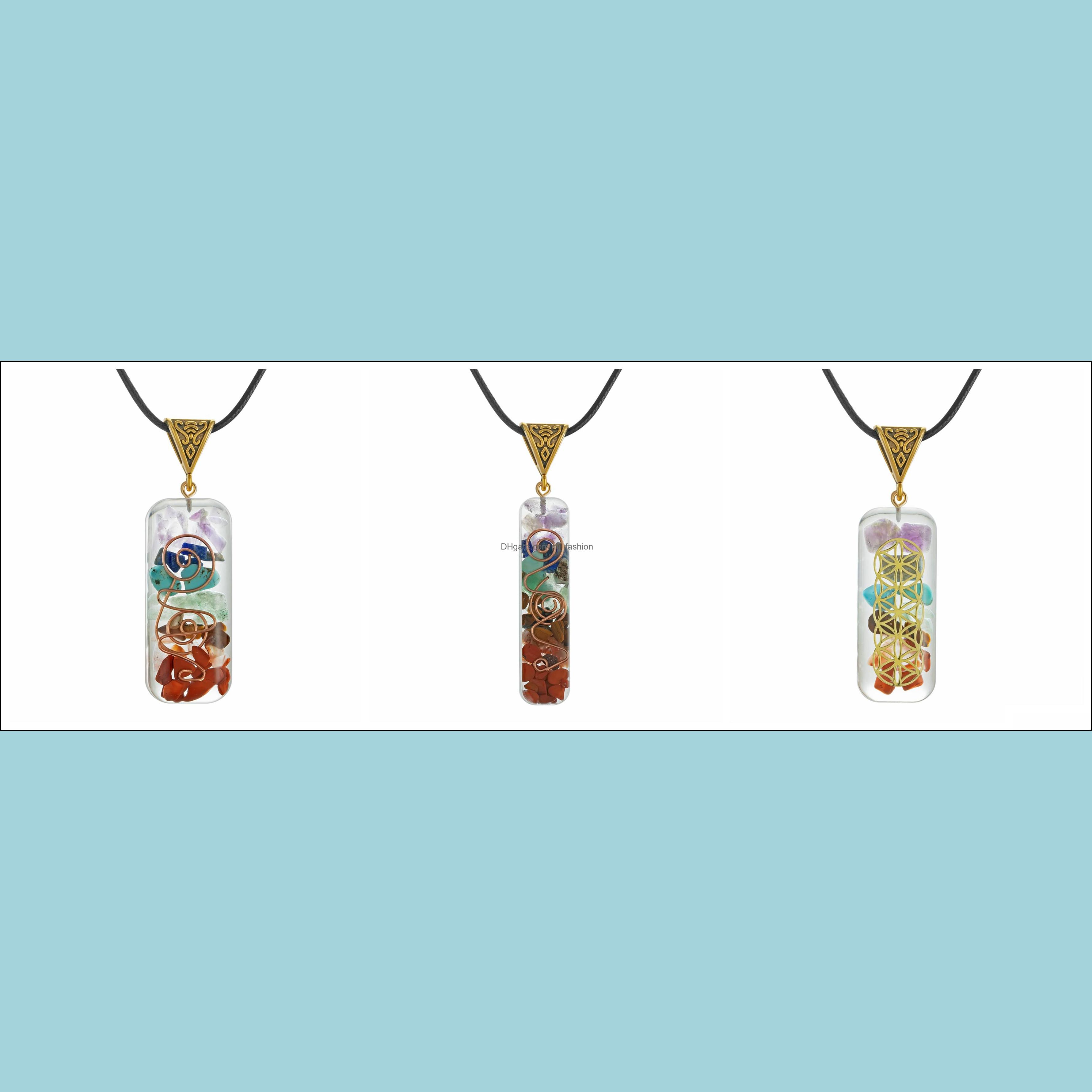 Pendant Necklaces 7 Healing Chakra Orgone Crystal Pendant Necklace Reiki Energy Stones Generator Emotional Body Purifica Dhseller2010 Dhuea