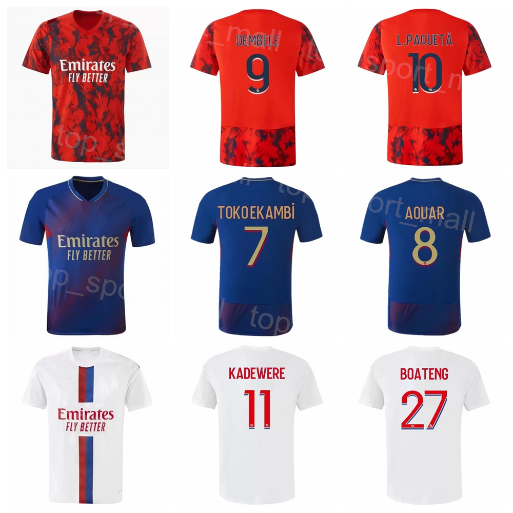 2022 2023 Club Lyon Soccer Jersey 9 DEMBELE 7 TOKO EKAMBI 11 KADEWERE 10 PAQUETA 8 AOUAR 15 FAIVRE Football Shirt Kits Navy Blue Red White Color Custom Name Number, With patch
2022 2023 Club Lyon Soccer Jersey 9 DEMBELE 7 TOKO EKAMBI 11 KADEWERE 10 PAQUETA 8 AOUAR 15 FAIVRE Football Shirt Kits Navy Blue Red White Color Custom Name Number, With patch