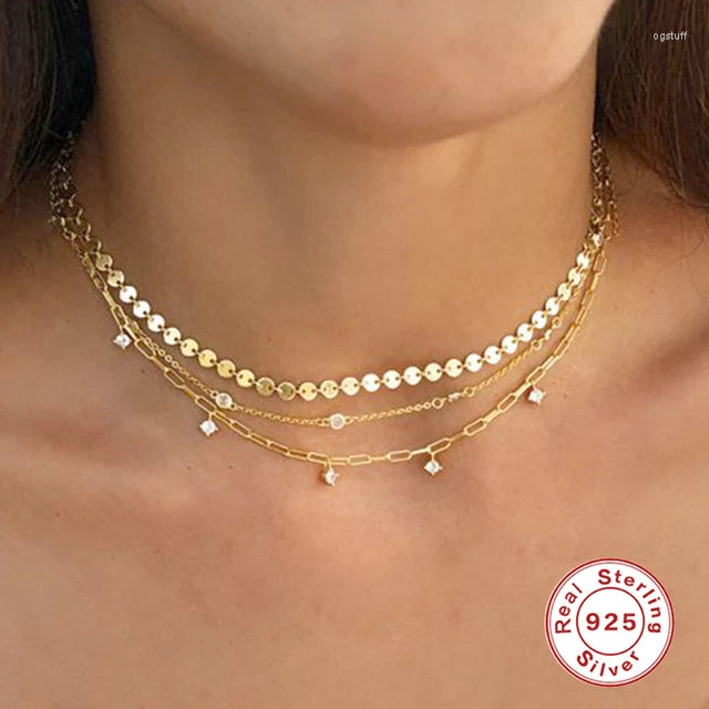 Chains High Quality 100% 925 Sterling Silver Gold Plated Micro Paved Cz Paper Clip Chain Zircon Stacking Women Choker Necklaces Jewelry
Chains High Quality 100% 925 Sterling Silver Gold Plated Micro Paved Cz Paper Clip Chain Zircon Stacking Women Choker Necklaces Jewelry
