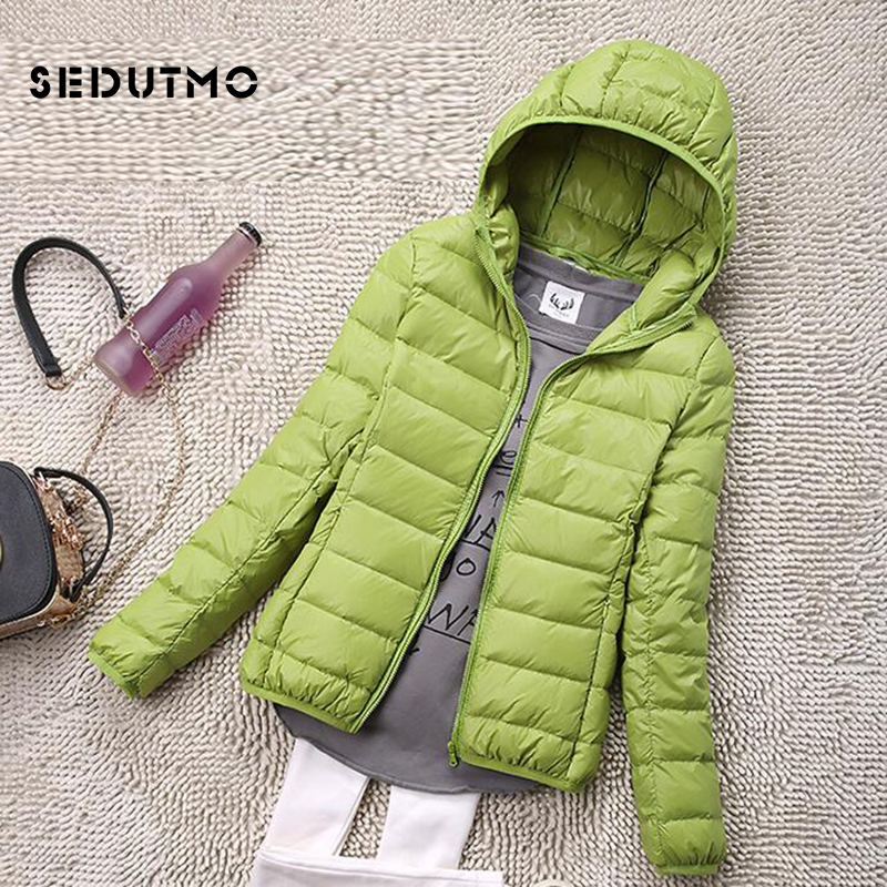 Women's Down Parkas SEDUTMO Winter Womens Down Jackets Short Ultra Light Duck Down Coat Hooded Puffer Jacket Autumn Parkas ED034 220907