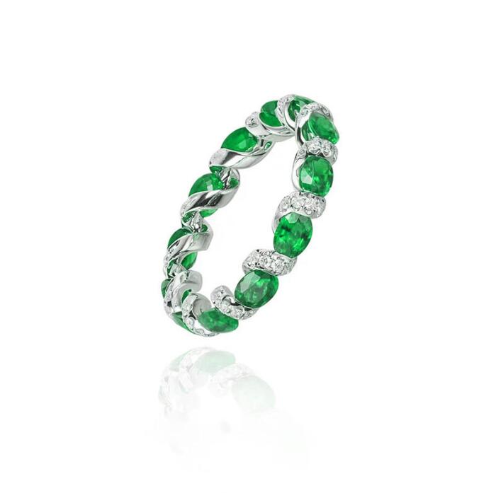 Sterg Sier Wedding Band Ring: Oval Ruby Sapphire CZ Promise Ring