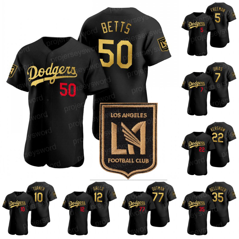 Los Angeles LAFC Night Jersey Mookie Betts Cody Bellinger Freddie Freeman Julio Urias Trea Turner Justin Turner Joey Gallo Max Muncy Clayton Kershaw Tony Gonsolin