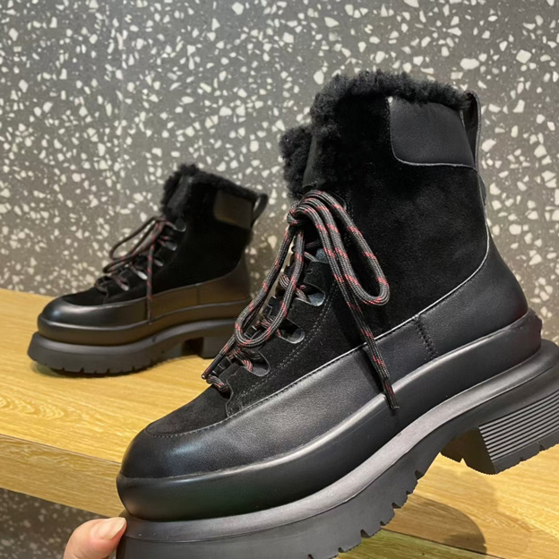 Winter wool lace up motorcycle women's boots comfortable and warm thick bottom non slip rubber material size 35-42, Nude
Winter wool lace up motorcycle women's boots comfortable and warm thick bottom non slip rubber material size 35-42, Nude