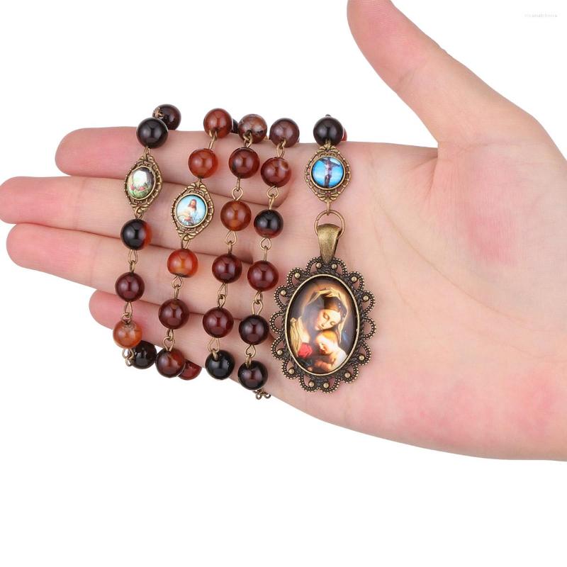 Pendant Necklaces Prayer Natural Agate Beads Chain Servite Rosary Of The Seven Sorrows Our Lady Virgin Mary Necklace For Men Women Jewelry
Pendant Necklaces Prayer Natural Agate Beads Chain Servite Rosary Of The Seven Sorrows Our Lady Virgin Mary Necklace For Men Women Jewelry