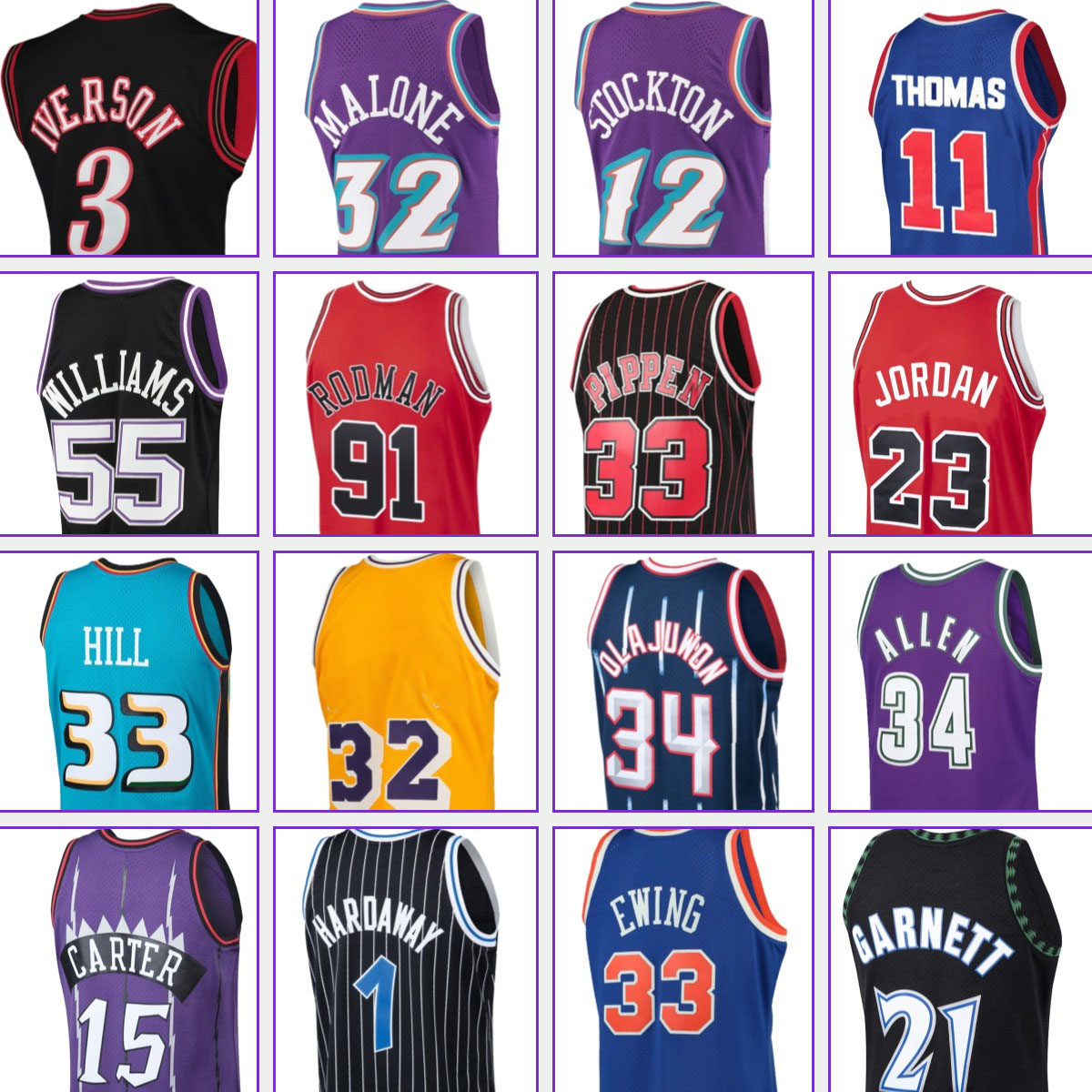 Allen Iverson Throwback Basketball Jersey Larry Bird Vince Carter John Stockton Karl Malone Charles Barkley Mike Miller Patrick Ewing Grant Hil Tim Hardaway, Men
Allen Iverson Throwback Basketball Jersey Larry Bird Vince Carter John Stockton Karl Malone Charles Barkley Mike Miller Patrick Ewing Grant Hil Tim Hardaway, Men