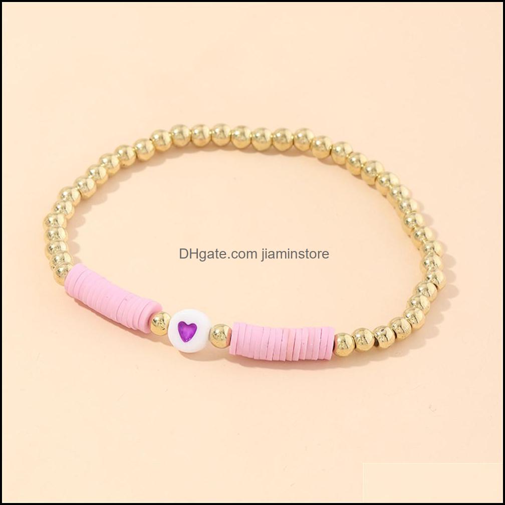 Beaded Strands Bohemian Style Color Soft Colorf Strands Beaded Bracelet For Women Girls Mtiple Strand Handmade Stretch Bracelets Dro Dhnh4