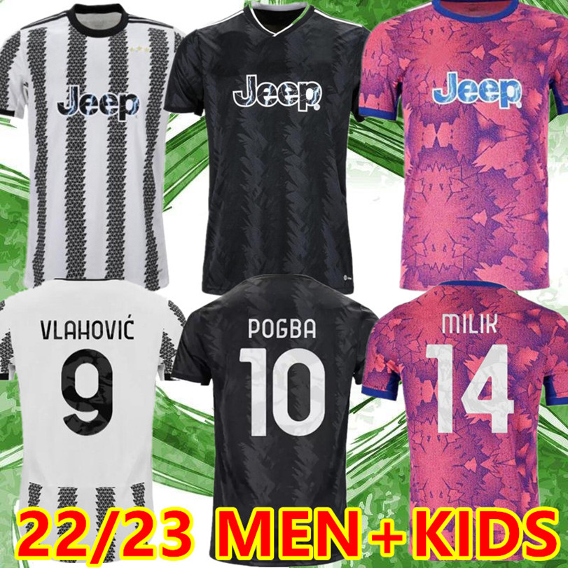 

22 23 POGBA soccer jerseys DI MARIA VLAHOVIC CHIESA LOCATELLI MORATA DE LIGT KEAN Maglia da calcio 2022 2023 juventus men kids kit set football shirts uniform 0329, Home