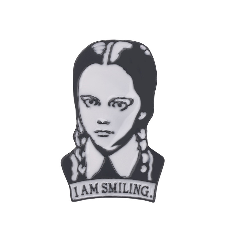Adams Family Brooch Wednesday Enamel Pin I am Smiling Hard Lapel Pins Figure Girl Broche Jewelry Accessories Gift
Adams Family Brooch Wednesday Enamel Pin I am Smiling Hard Lapel Pins Figure Girl Broche Jewelry Accessories Gift