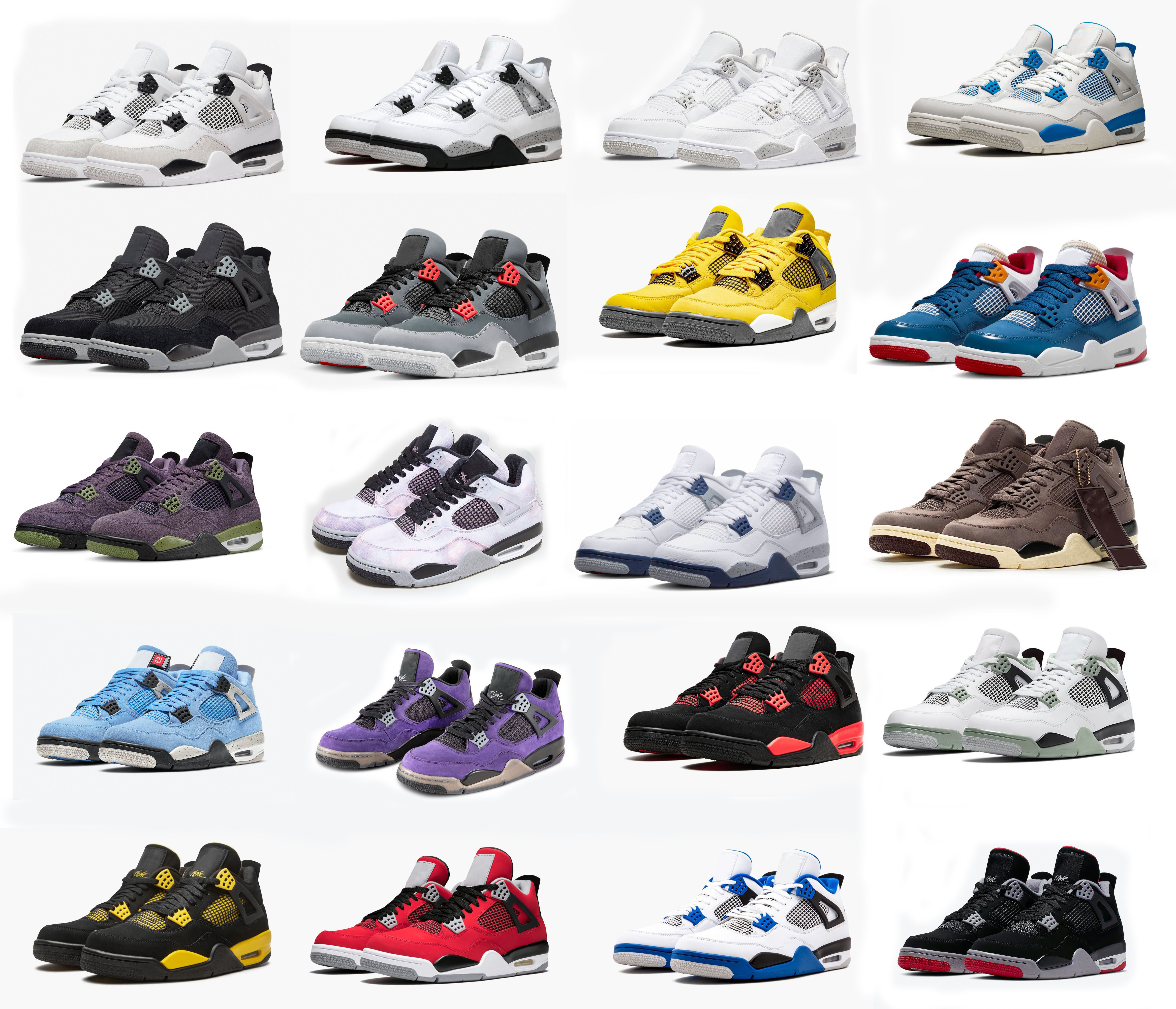 2022 Military Black Men Basketball Shoes Black Canvas Red Thunder 4S Sneakers Violet Ore Canyon Purple Lightning Retro Man Athletic Sports Shoess With Box, Customize
2022 Military Black Men Basketball Shoes Black Canvas Red Thunder 4S Sneakers Violet Ore Canyon Purple Lightning Retro Man Athletic Sports Shoess With Box, Customize