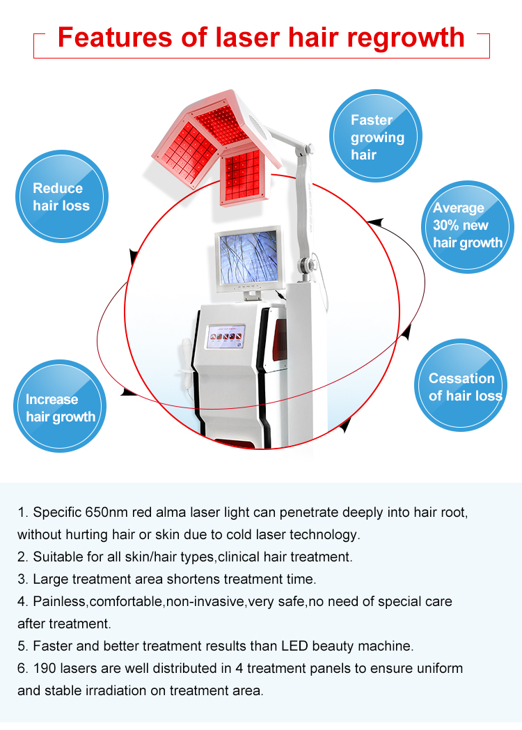 Laser hair regrowth machine / hair growth lazer /diode laser hair growth machine