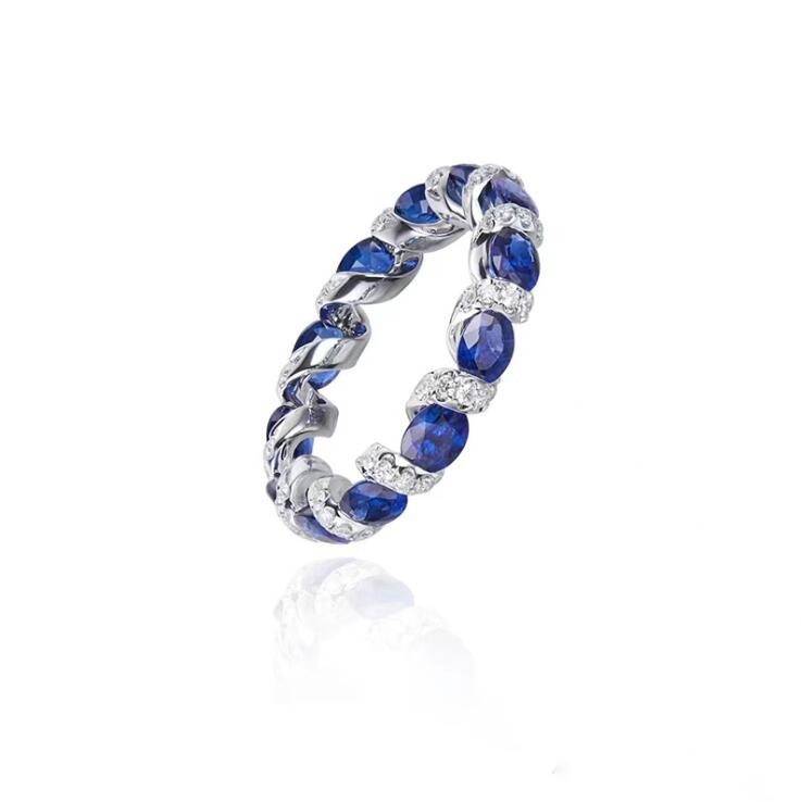 Sterg Sier Wedding Band Ring: Oval Ruby Sapphire CZ Promise Ring