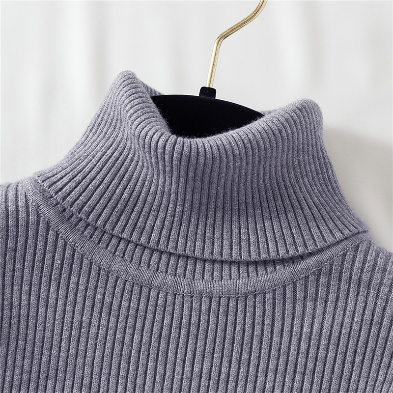Womens Sweaters Hirsionsan Basic Warm Knitted Women Autumn Winter Turtleneck Pullovers Slim Skinny Solid Jumper Elastic Tops 220906