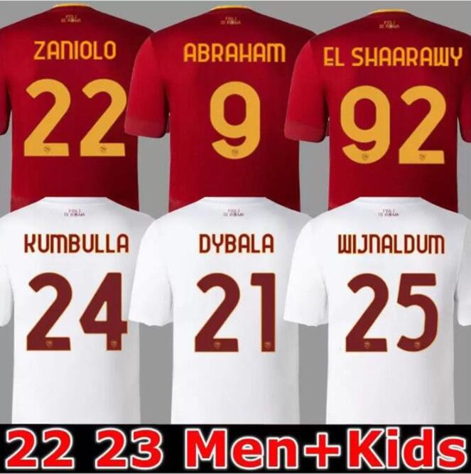 22 23 DYBALA SOCCER JERSEYS ROMA home final Pastore Pellegrini Abraham 2022 2023 totti Zaniolo MANCINI KUMBULLA men kids kit FOOTBALL EL SHAARAWY Uniform rome
22 23 DYBALA SOCCER JERSEYS ROMA home final Pastore Pellegrini Abraham 2022 2023 totti Zaniolo MANCINI KUMBULLA men kids kit FOOTBALL EL SHAARAWY Uniform rome
