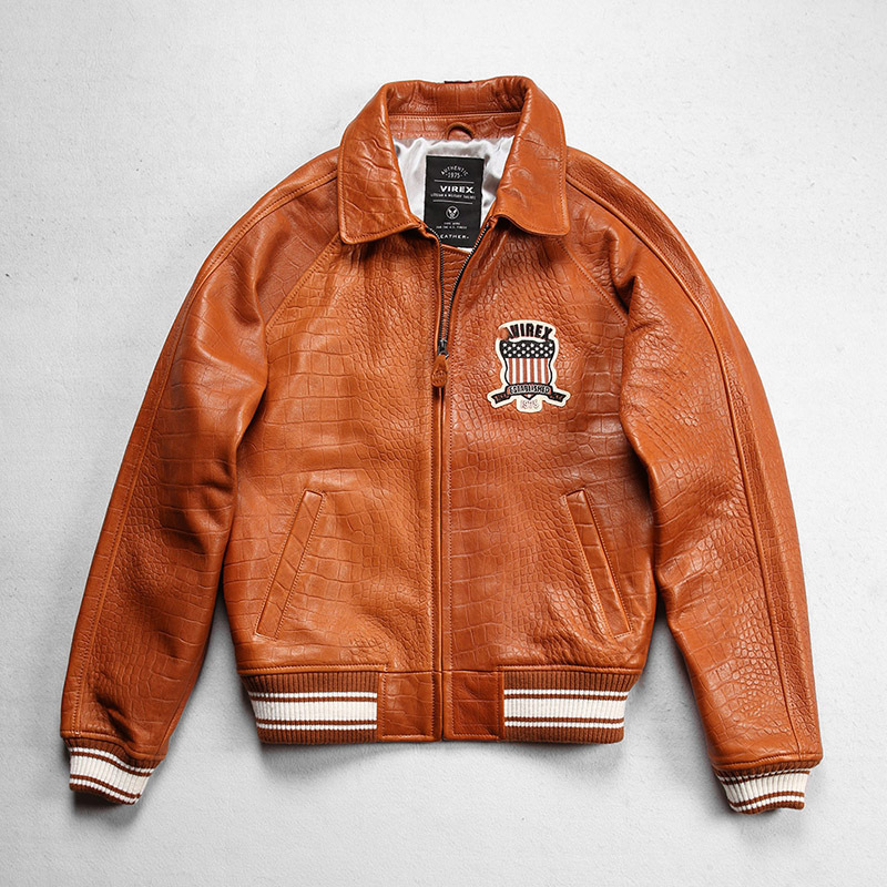 AVFLY Yellow Brown Leather Bomber Jackets Men sheepskin leather Flight Suit lychee pattern Lapel neck
AVFLY Yellow Brown Leather Bomber Jackets Men sheepskin leather Flight Suit lychee pattern Lapel neck