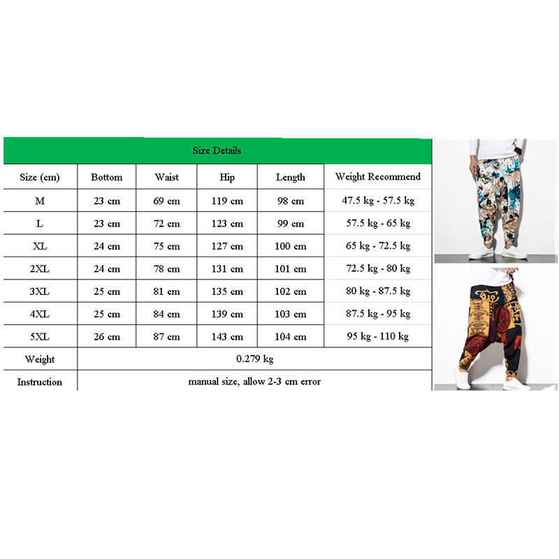 Men's Pants Baggy Cotton Harem with Pocket Hip-hop Wide Leg Trousers Casual Vintage Aladdin 220907