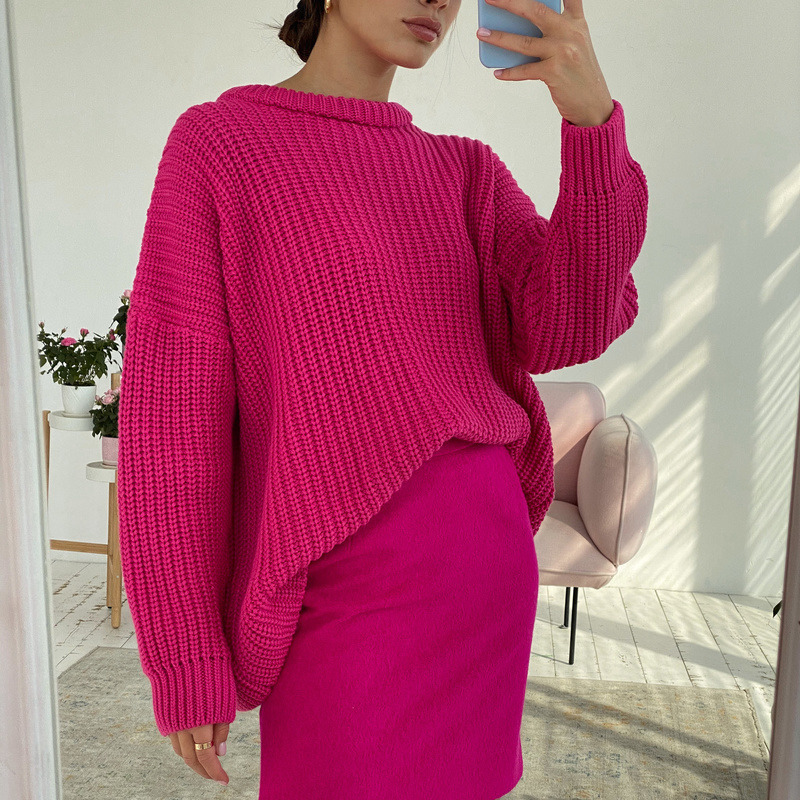 Womens Sweaters Hirsionsan Thicken Loose Sweater Women Elegant Autumn Winter Warm Oversized Knitted Pullovers Casual Cashmere Solid Female Tops 220906