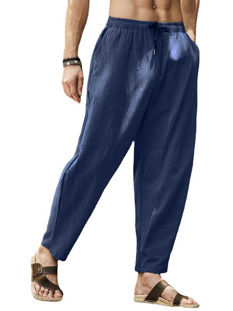 Men's Pants Men's Cotton Linen Pants Male Autumn Breathable Solid Color Linen Trousers Fitness Pocket Pencil Pants M-5XL YLX061 220907