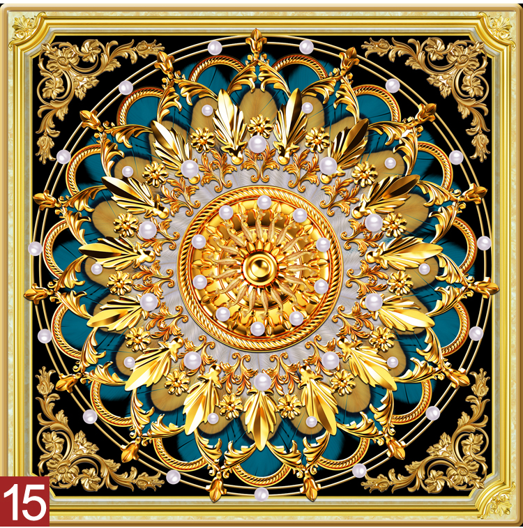 Custom 3d Ceiling 3d three-dimensional ceiling roof waterproof wallpaper ceiling decoration wallpaper